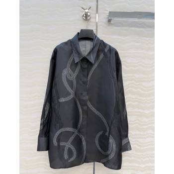 Hermes Silk Shirt Black 2025 HS120101 (QI-251201082)