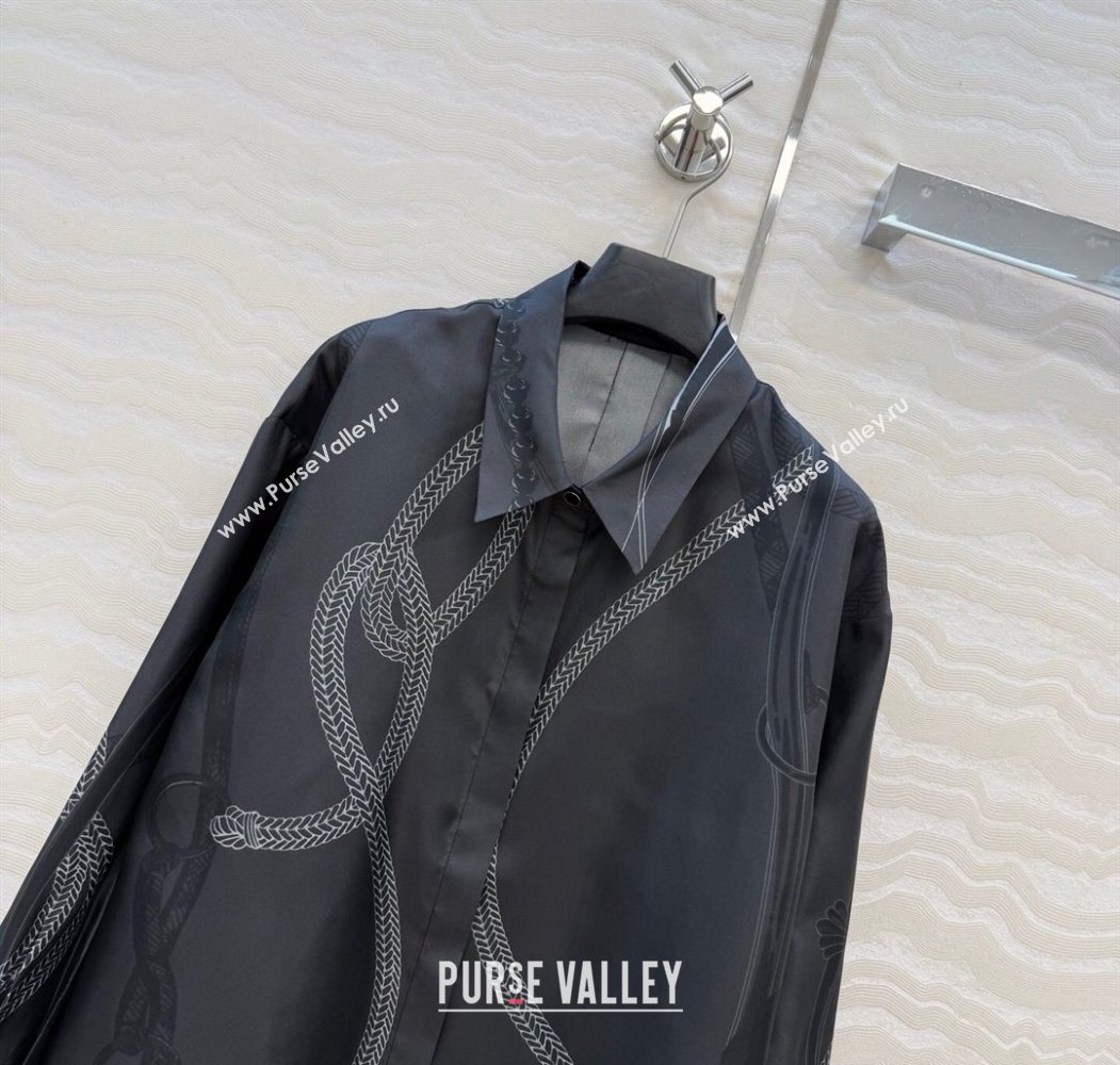 Hermes Silk Shirt Black 2025 HS120101 (QI-251201082)