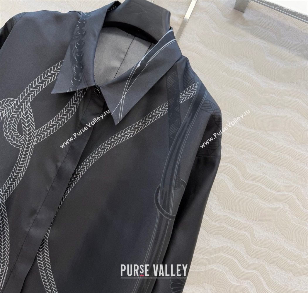 Hermes Silk Shirt Black 2025 HS120101 (QI-251201082)