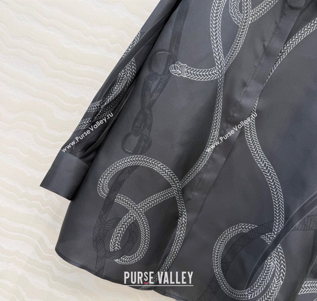 Hermes Silk Shirt Black 2025 HS120101 (QI-251201082)