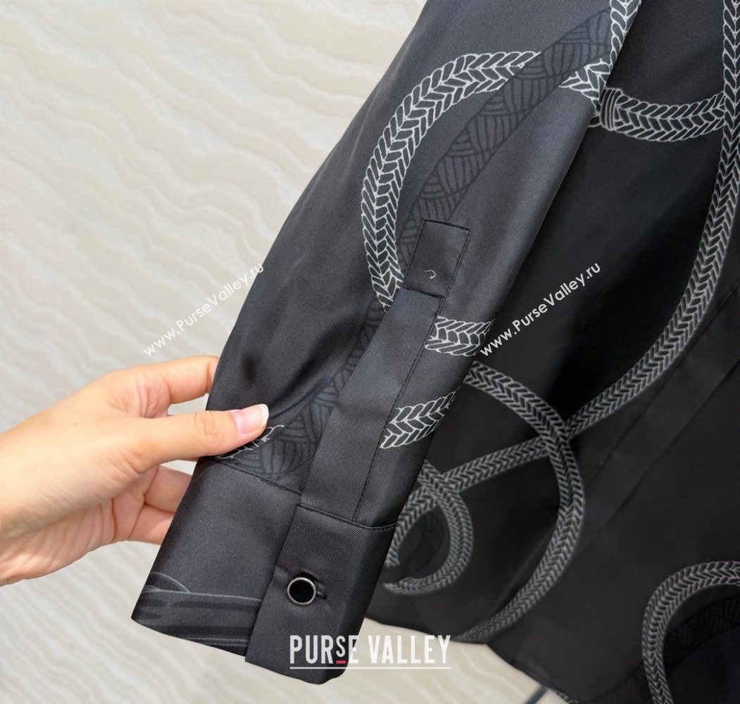 Hermes Silk Shirt Black 2025 HS120101 (QI-251201082)