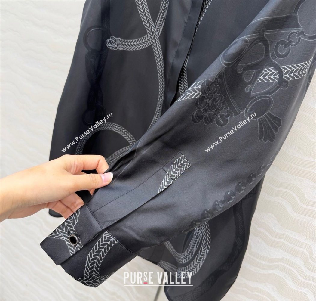 Hermes Silk Shirt Black 2025 HS120101 (QI-251201082)
