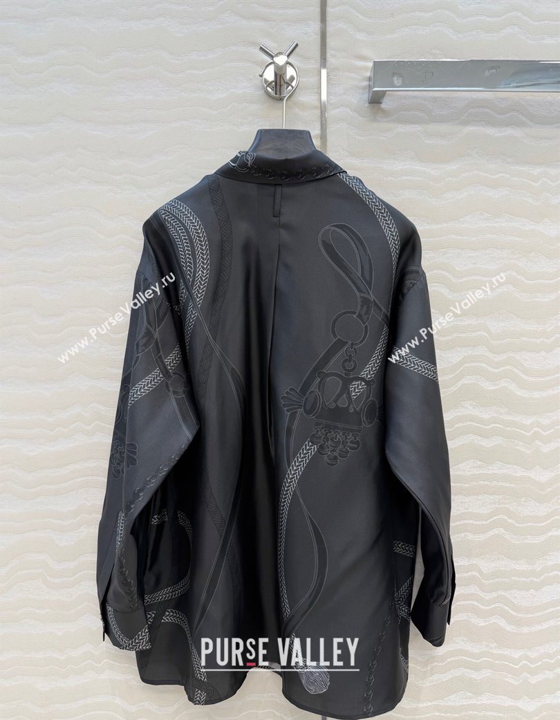 Hermes Silk Shirt Black 2025 HS120101 (QI-251201082)