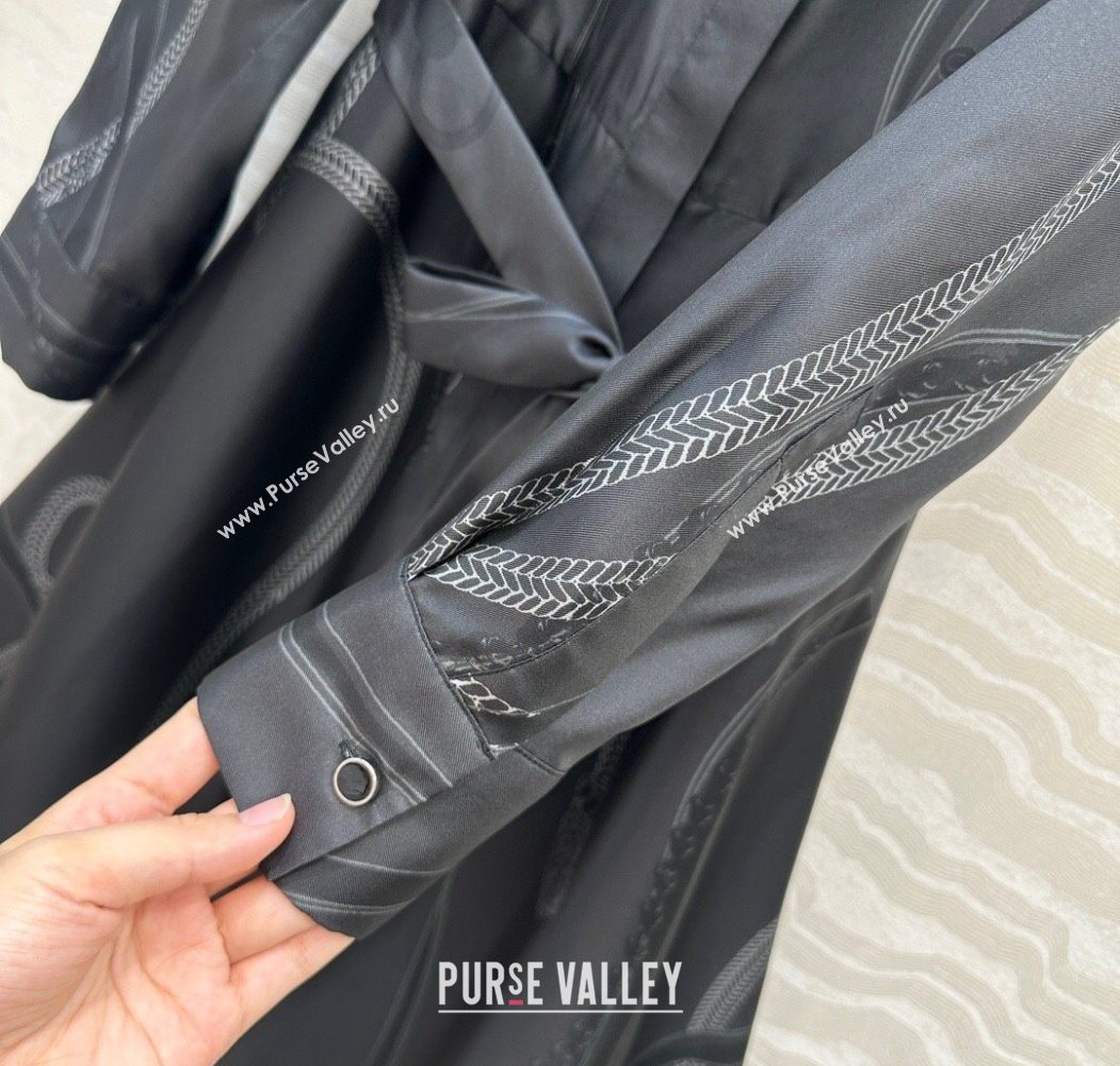 Hermes Silk Shirt Dress Black 2025 HS120102 (QI-251201083)