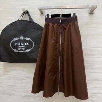 Prada Nylon Skirt Brown 2025 PR120101 (QI-251201068)