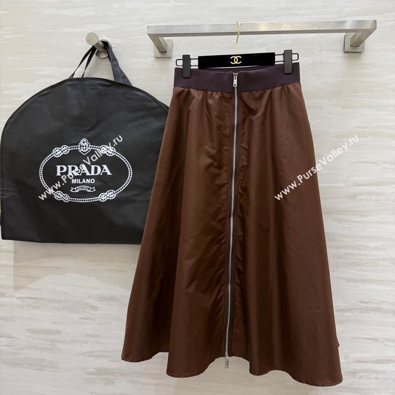 Prada Nylon Skirt Brown 2025 PR120101 (QI-251201068)
