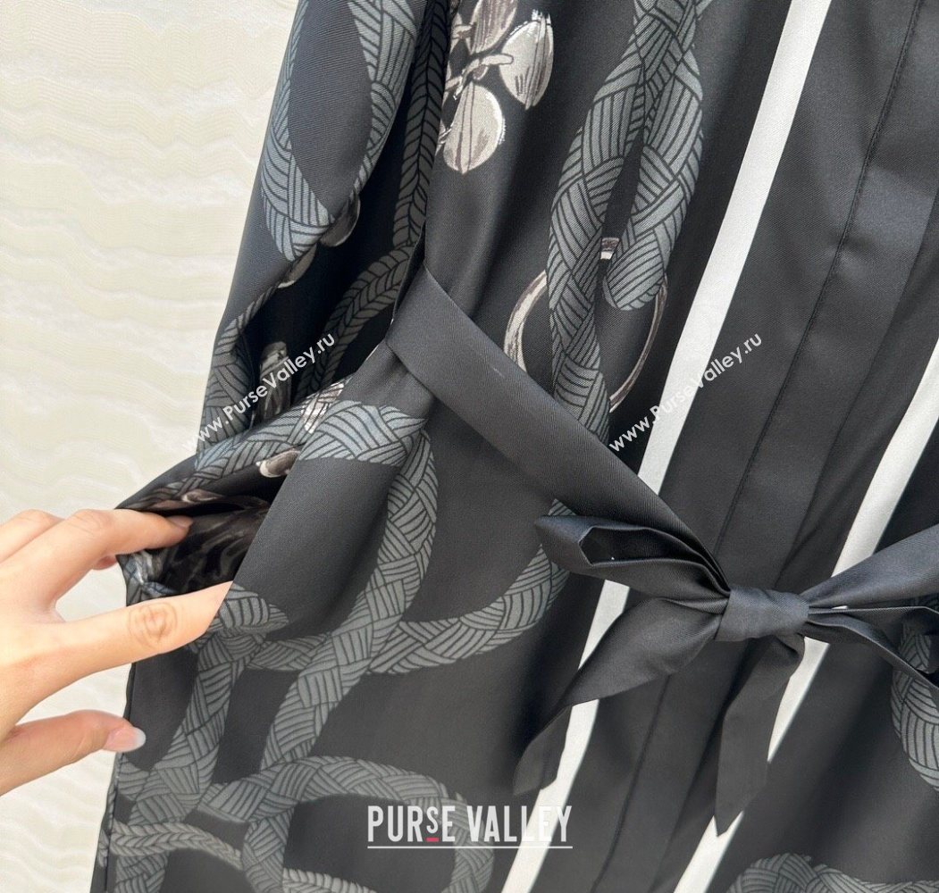 Hermes Silk Shirt Dress Black 2025 HS120103 (QI-251201084)