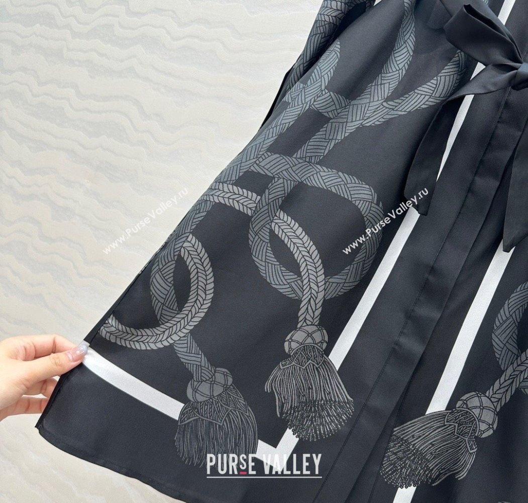Hermes Silk Shirt Dress Black 2025 HS120103 (QI-251201084)