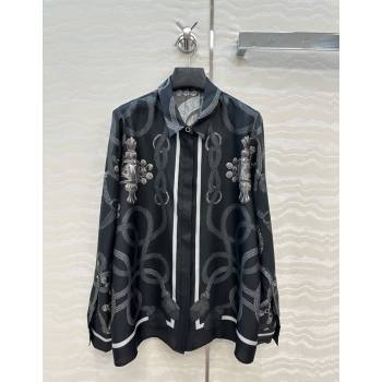 Hermes Silk Shirt Black 2025 HS120104 (QI-251201085)