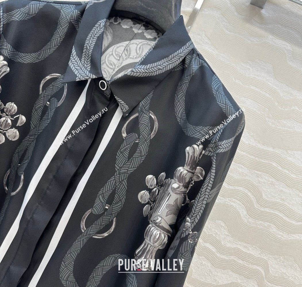 Hermes Silk Shirt Black 2025 HS120104 (QI-251201085)