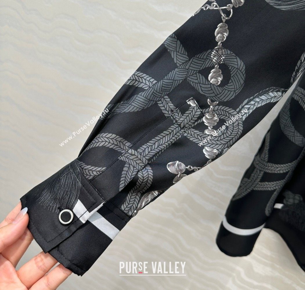 Hermes Silk Shirt Black 2025 HS120104 (QI-251201085)