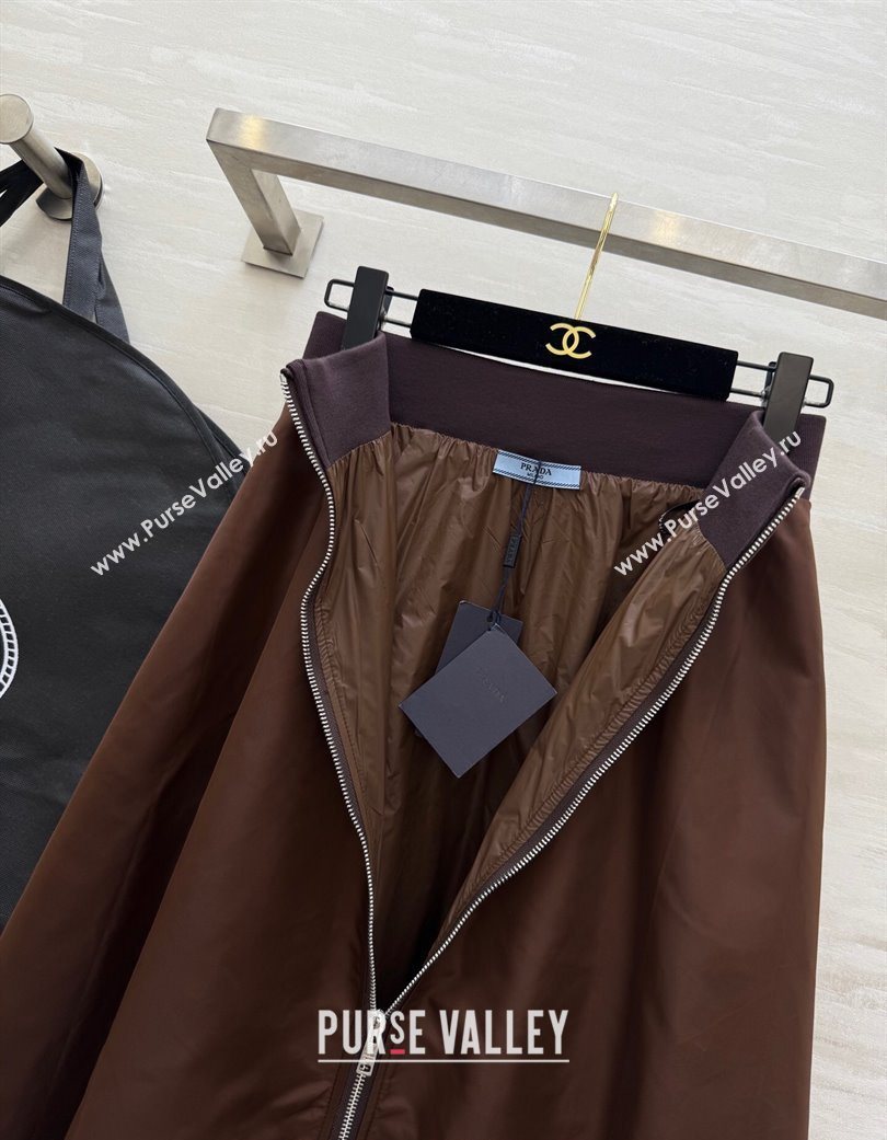 Prada Nylon Skirt Brown 2025 PR120101 (QI-251201068)