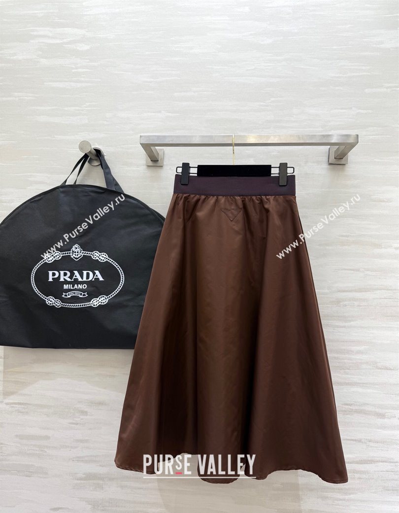 Prada Nylon Skirt Brown 2025 PR120101 (QI-251201068)