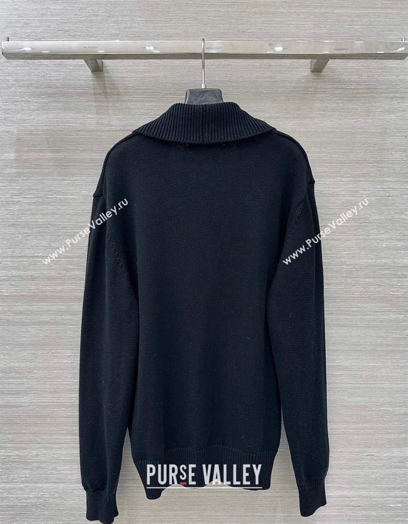 Louis Vuitton Wool Cardigan Black 2025 LV120122 (For Women and Men) (QI-251201103)