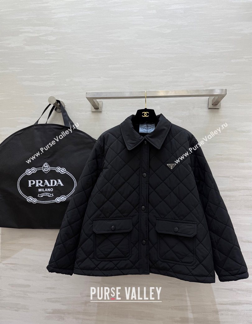 Prada Quilted Cotton Jacket Black 2025 PR120103 (QI-251201071)