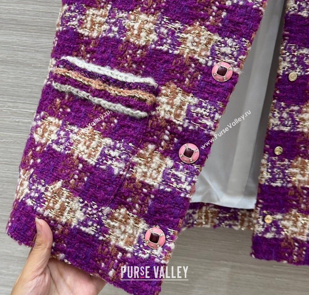 Chanel Wool Blend Tweed Vest Fuchsia Pink 2025 CH120101 (QI-251201072)