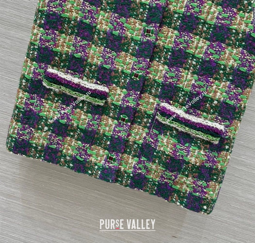 Chanel Wool Blend Tweed Vest Green 2025 CH120101 (QI-251201073)