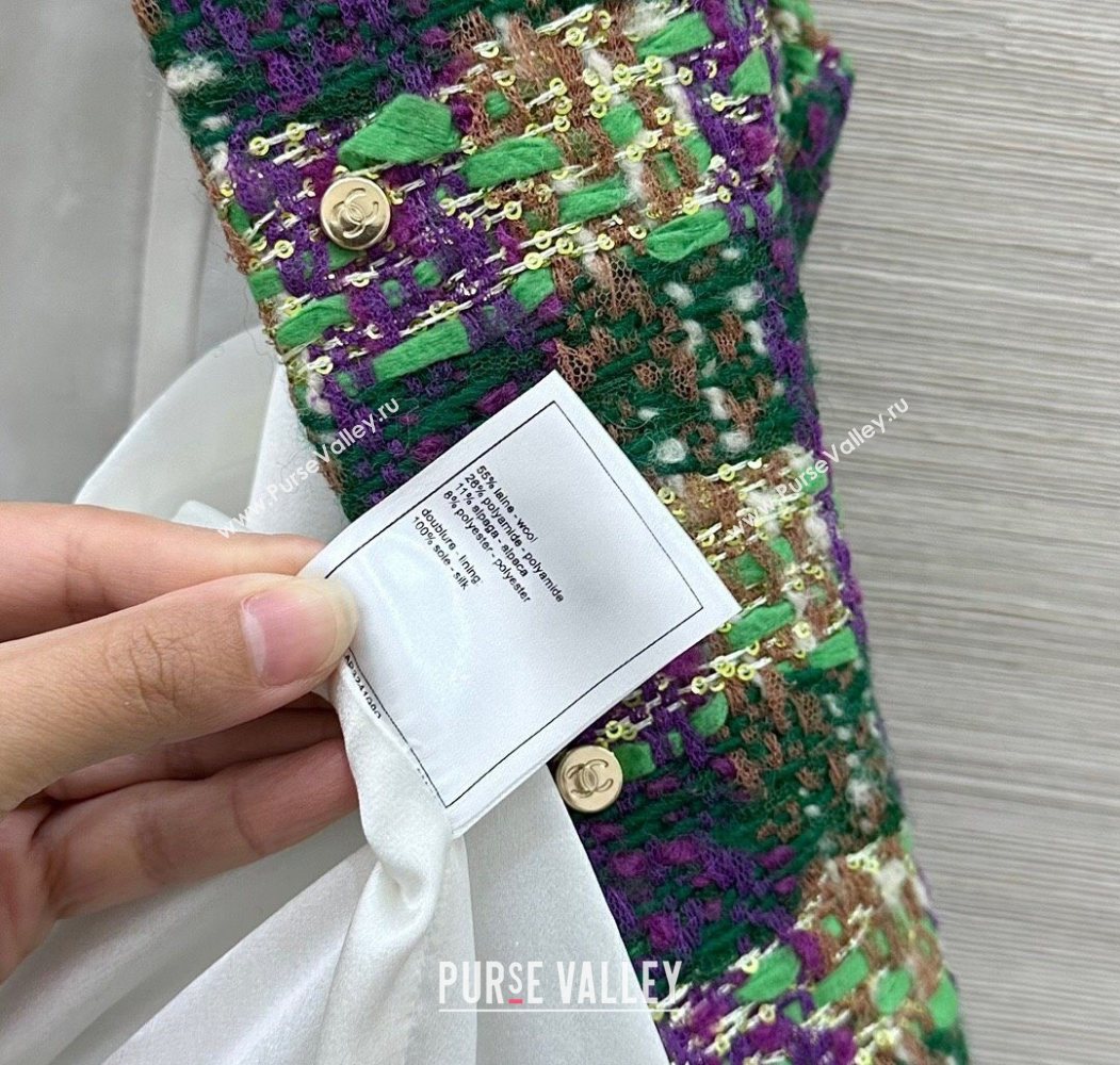 Chanel Wool Blend Tweed Vest Green 2025 CH120101 (QI-251201073)