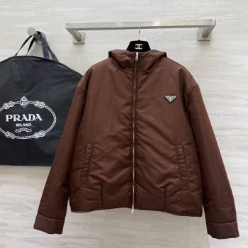 Prada Nylon Padded Jacket Brown 2025 PR120101 (QI-251201066)