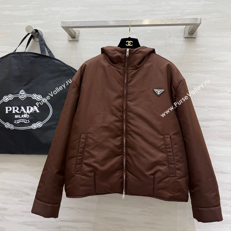 Prada Nylon Padded Jacket Brown 2025 PR120101 (QI-251201066)