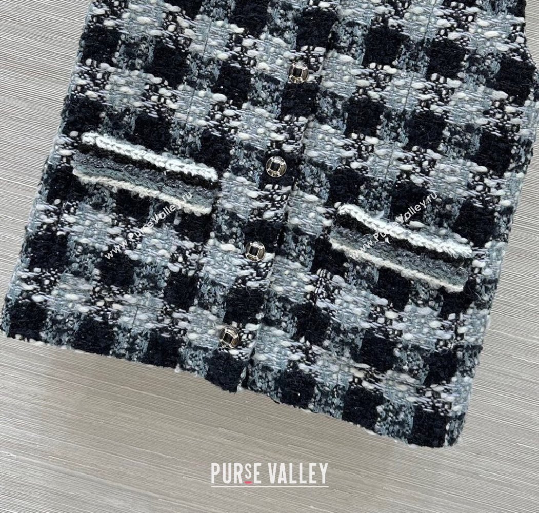 Chanel Wool Blend Tweed Vest Black/Grey 2025 CH120101 (QI-251201074)