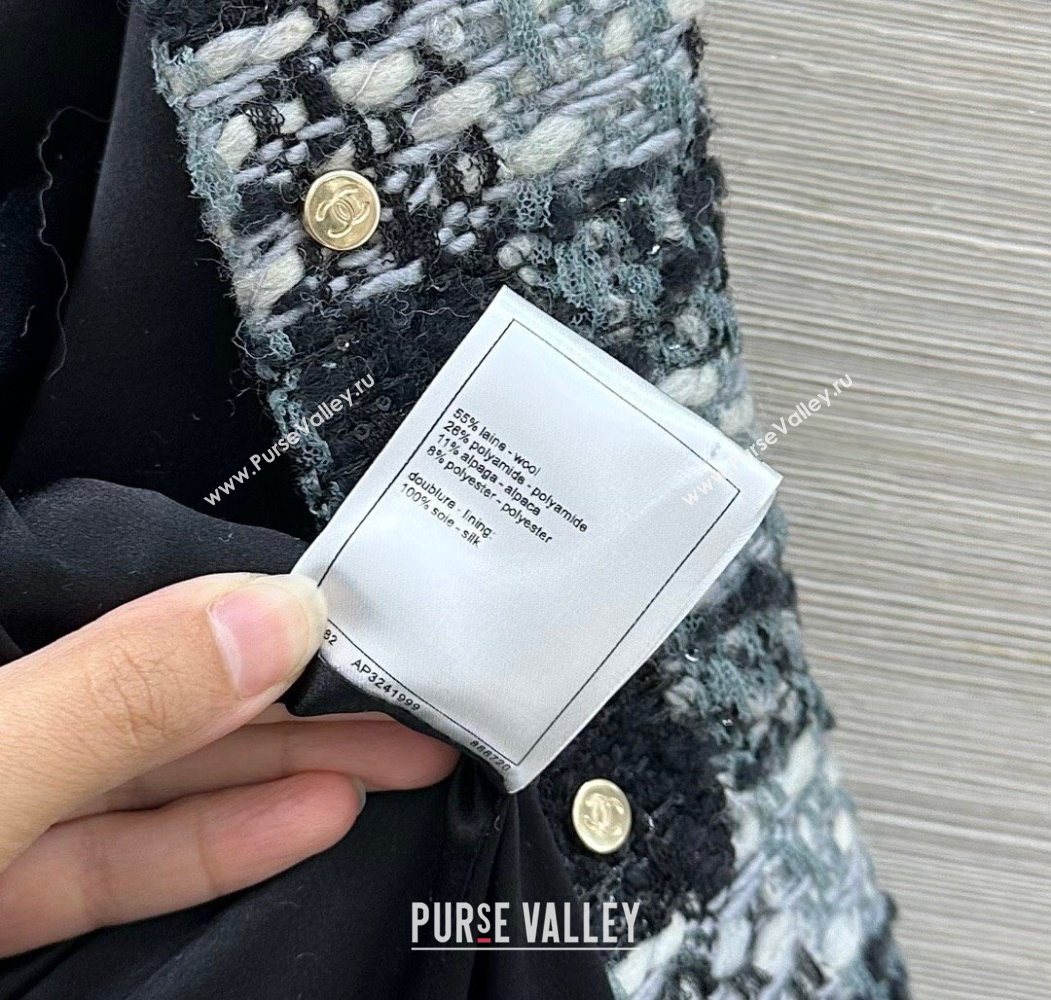 Chanel Wool Blend Tweed Vest Black/Grey 2025 CH120101 (QI-251201074)