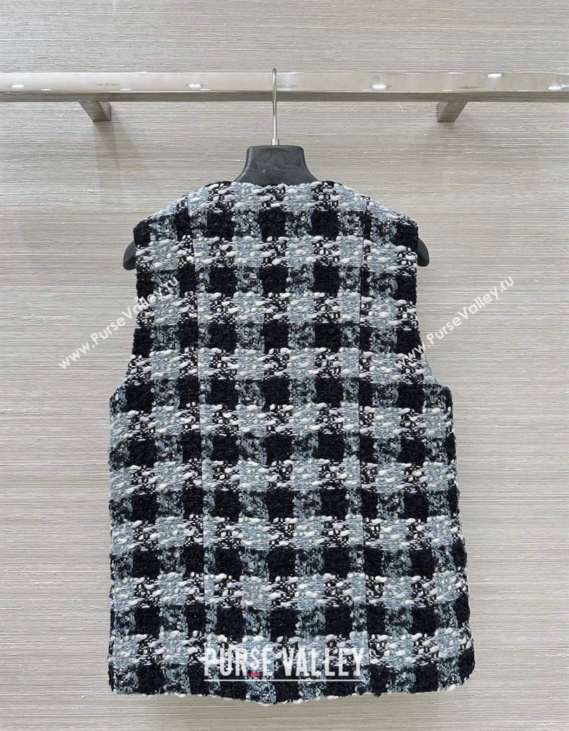 Chanel Wool Blend Tweed Vest Black/Grey 2025 CH120101 (QI-251201074)