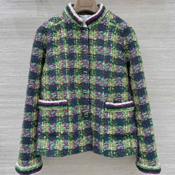Chanel Wool Blend Tweed Jacket Green 2025 CH120101 (QI-251201075)