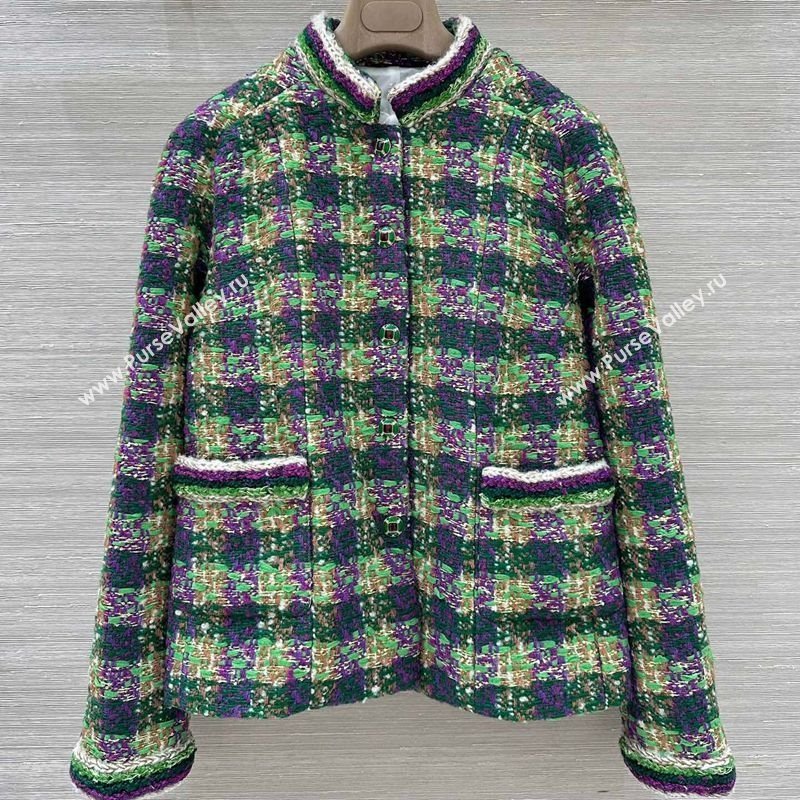 Chanel Wool Blend Tweed Jacket Green 2025 CH120101 (QI-251201075)