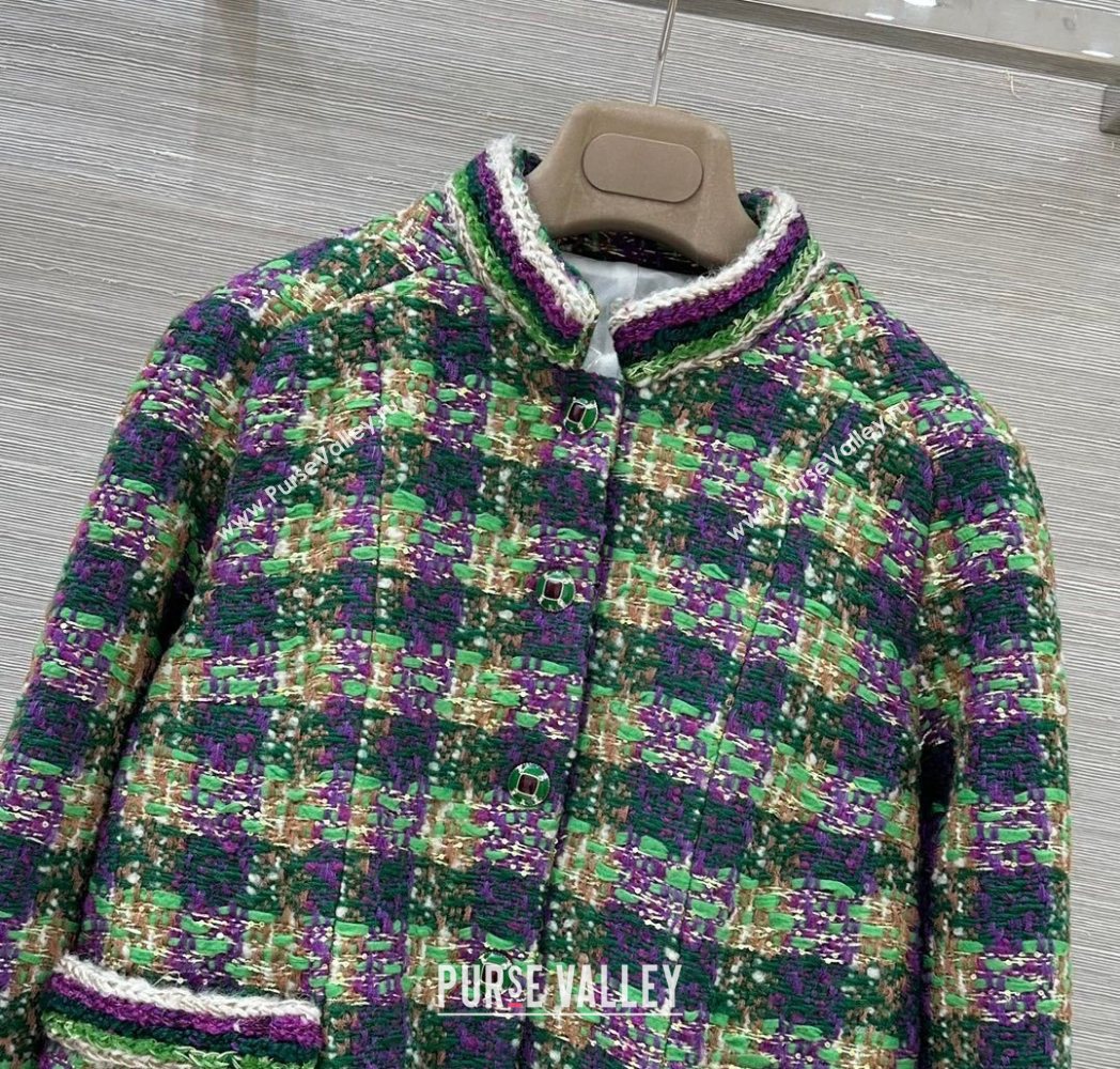 Chanel Wool Blend Tweed Jacket Green 2025 CH120101 (QI-251201075)