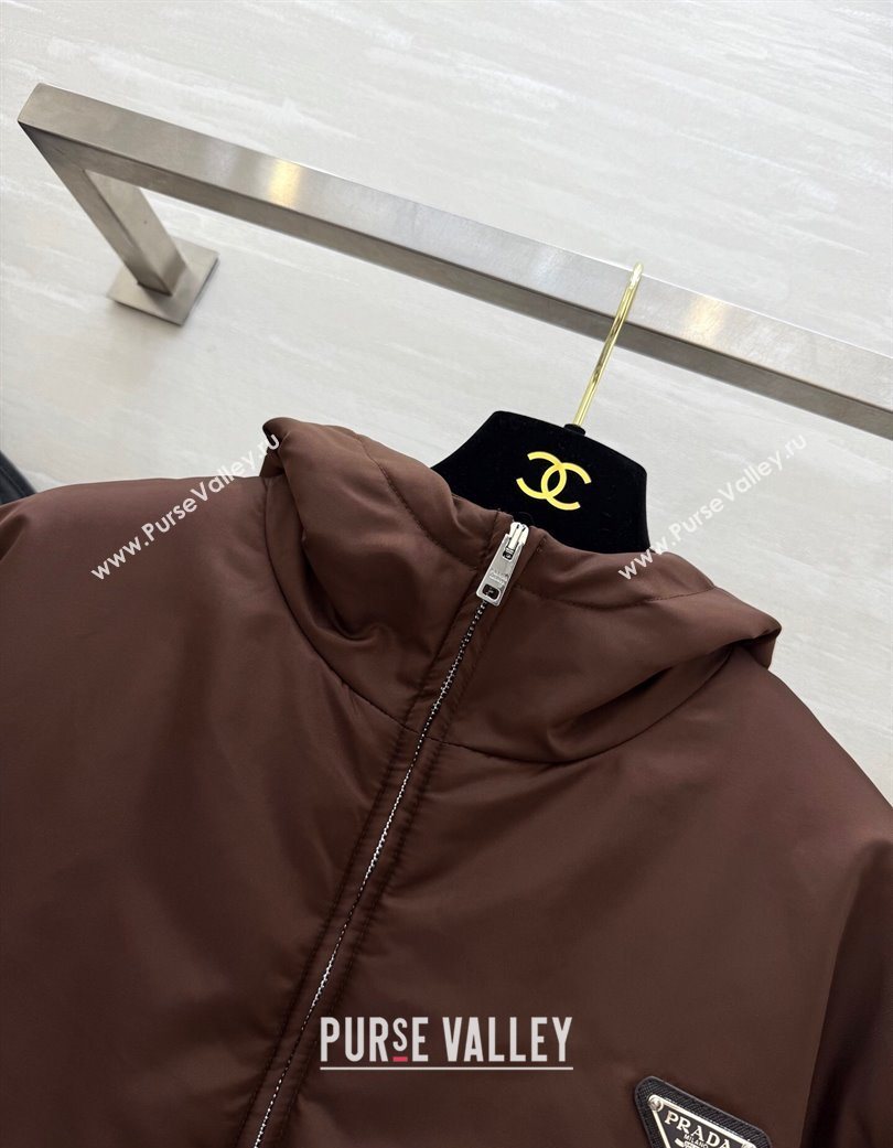 Prada Nylon Padded Jacket Brown 2025 PR120101 (QI-251201066)