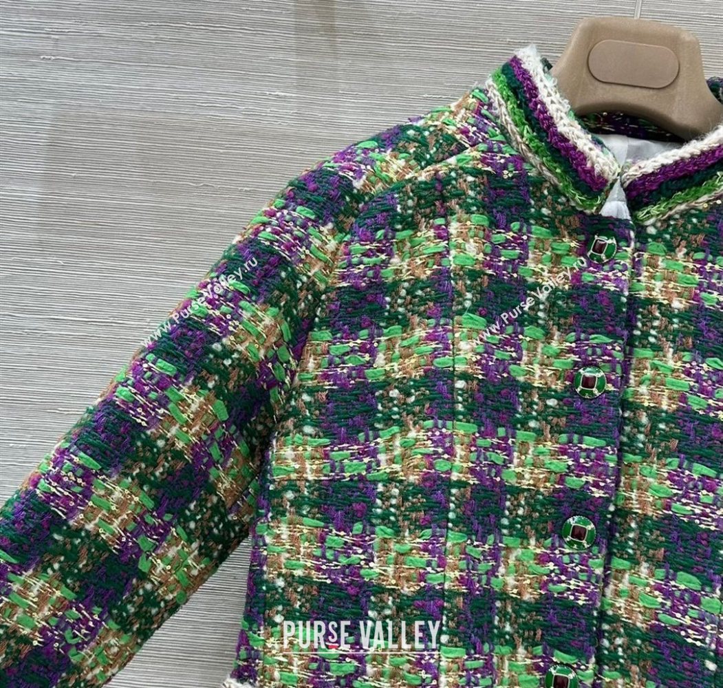 Chanel Wool Blend Tweed Jacket Green 2025 CH120101 (QI-251201075)