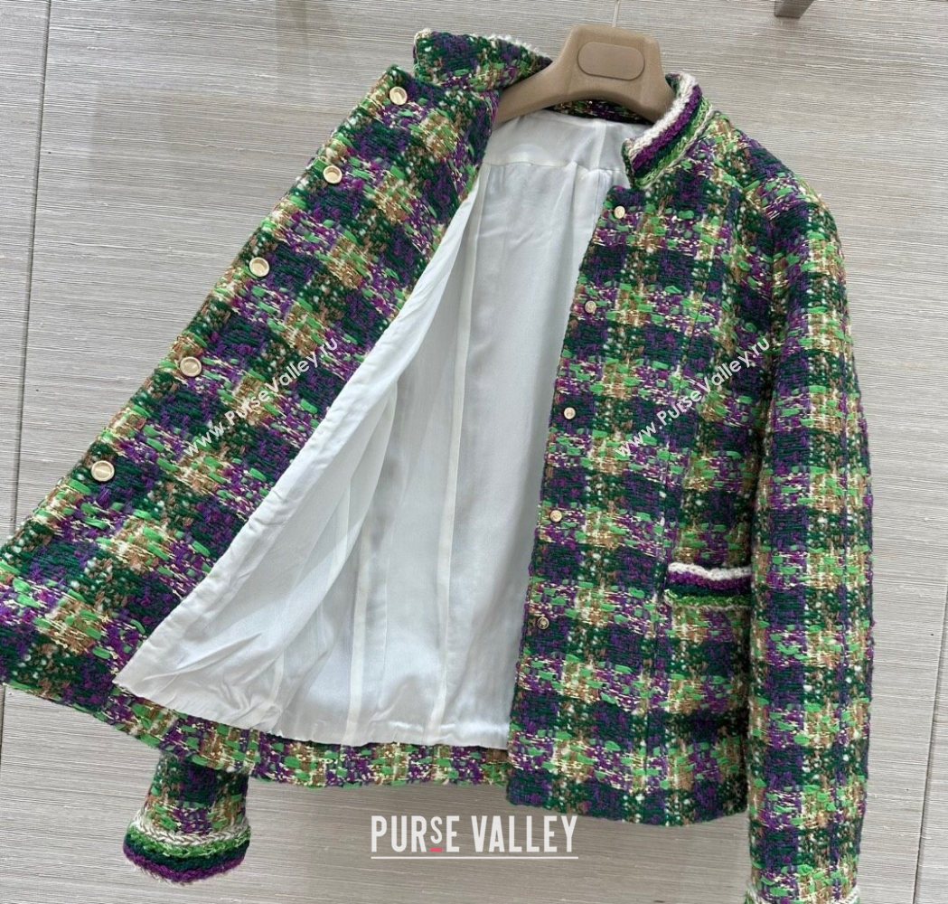 Chanel Wool Blend Tweed Jacket Green 2025 CH120101 (QI-251201075)