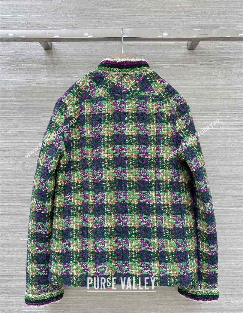 Chanel Wool Blend Tweed Jacket Green 2025 CH120101 (QI-251201075)