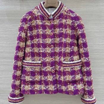 Chanel Wool Blend Tweed Jacket Fuchsia Pink 2025 CH120101 (QI-251201076)
