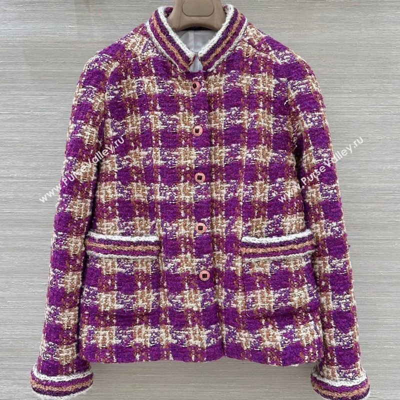 Chanel Wool Blend Tweed Jacket Fuchsia Pink 2025 CH120101 (QI-251201076)