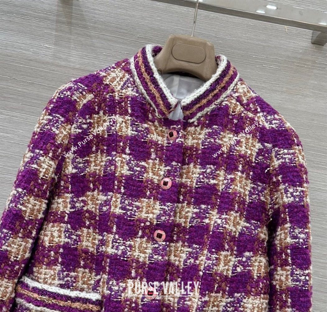 Chanel Wool Blend Tweed Jacket Fuchsia Pink 2025 CH120101 (QI-251201076)