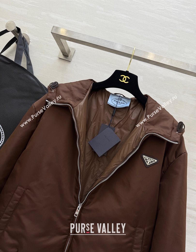 Prada Nylon Padded Jacket Brown 2025 PR120101 (QI-251201066)