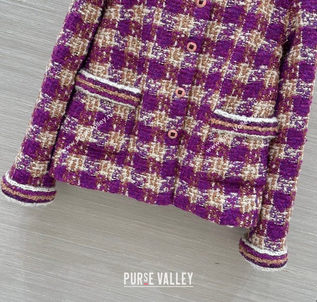 Chanel Wool Blend Tweed Jacket Fuchsia Pink 2025 CH120101 (QI-251201076)