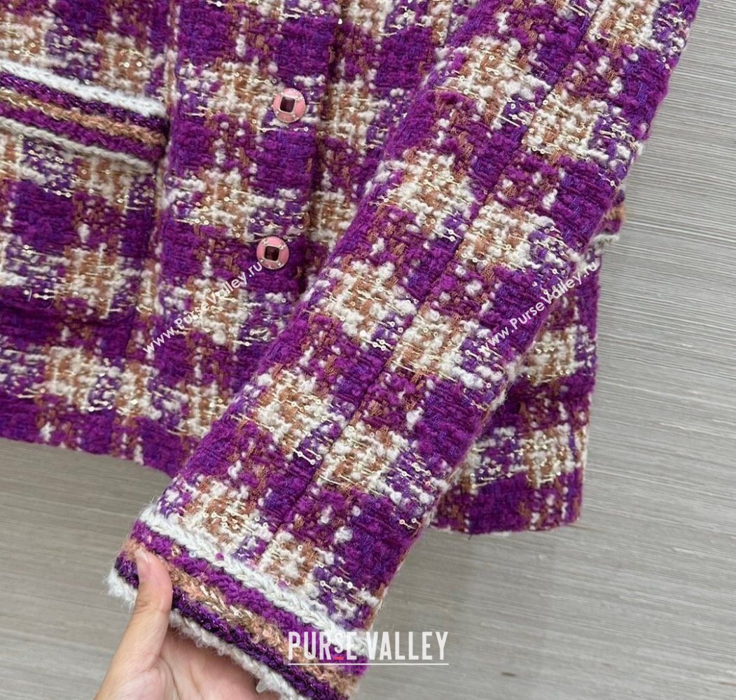 Chanel Wool Blend Tweed Jacket Fuchsia Pink 2025 CH120101 (QI-251201076)