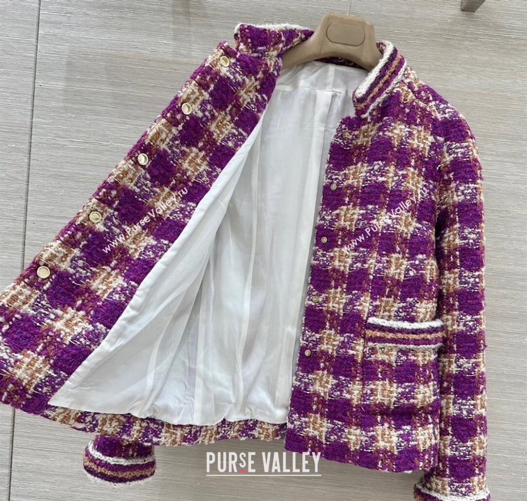 Chanel Wool Blend Tweed Jacket Fuchsia Pink 2025 CH120101 (QI-251201076)