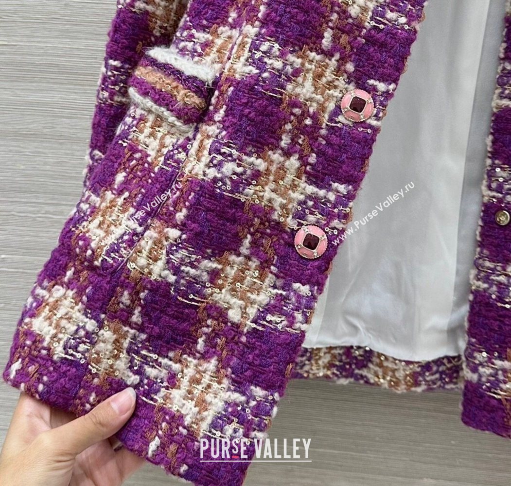 Chanel Wool Blend Tweed Jacket Fuchsia Pink 2025 CH120101 (QI-251201076)
