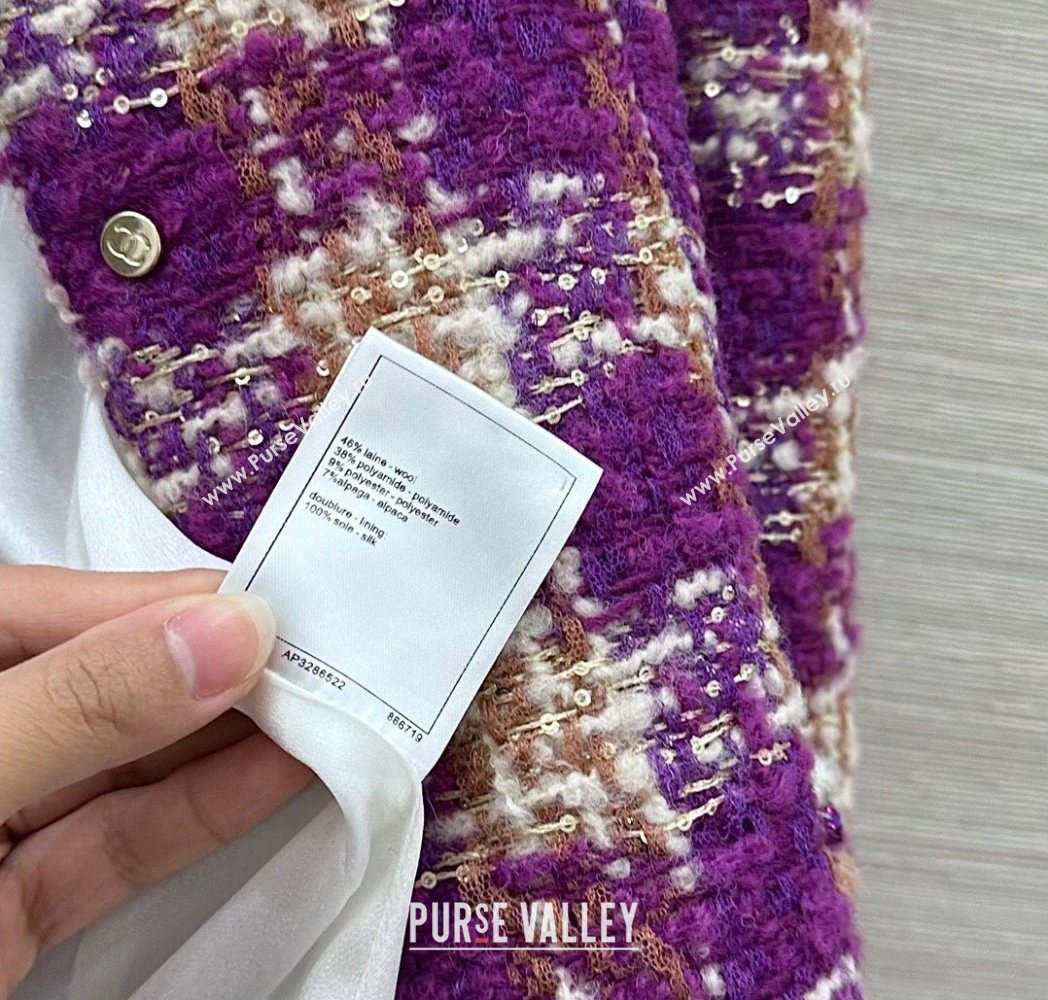Chanel Wool Blend Tweed Jacket Fuchsia Pink 2025 CH120101 (QI-251201076)