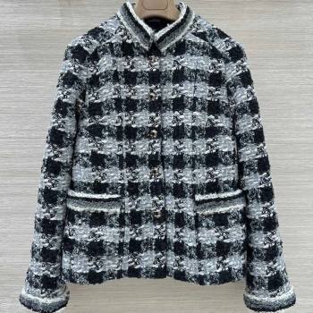 Chanel Wool Blend Tweed Jacket Black/Grey 2025 CH120101 (QI-251201077)