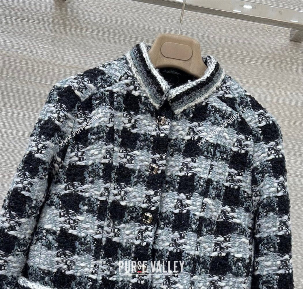 Chanel Wool Blend Tweed Jacket Black/Grey 2025 CH120101 (QI-251201077)