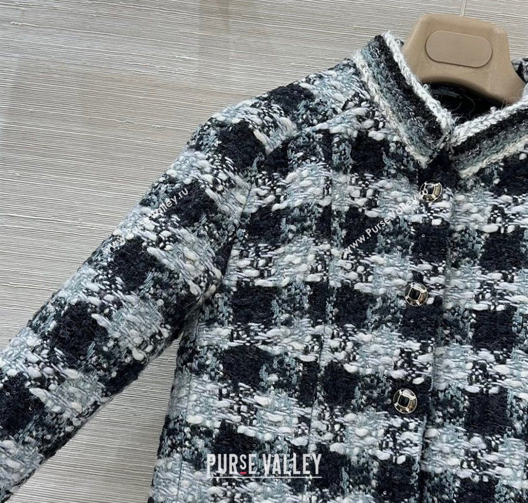 Chanel Wool Blend Tweed Jacket Black/Grey 2025 CH120101 (QI-251201077)