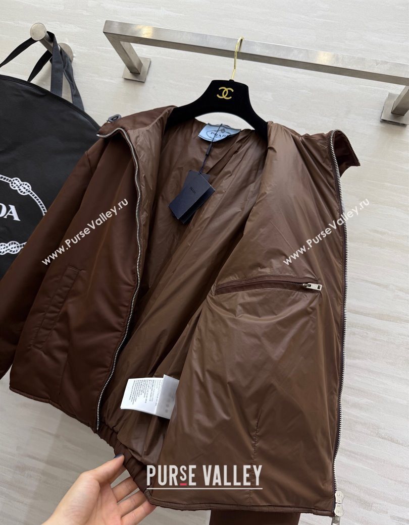 Prada Nylon Padded Jacket Brown 2025 PR120101 (QI-251201066)