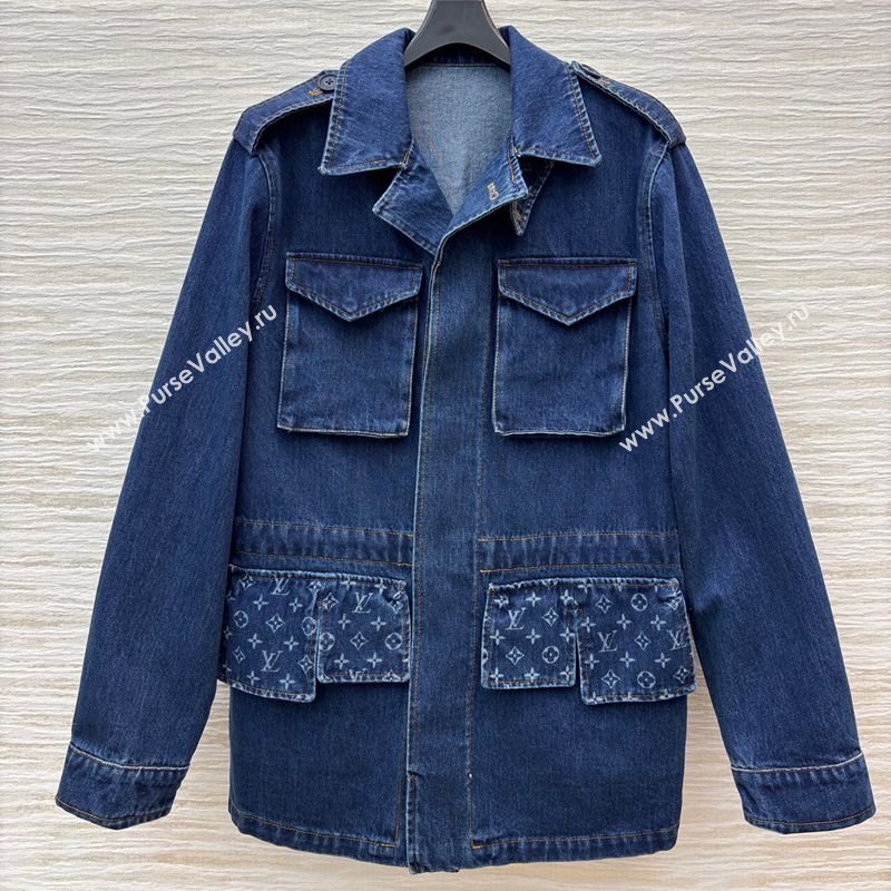 Louis Vuitton Cotton Denin Coat Blue 2025 LV120230 (QI-251202030)