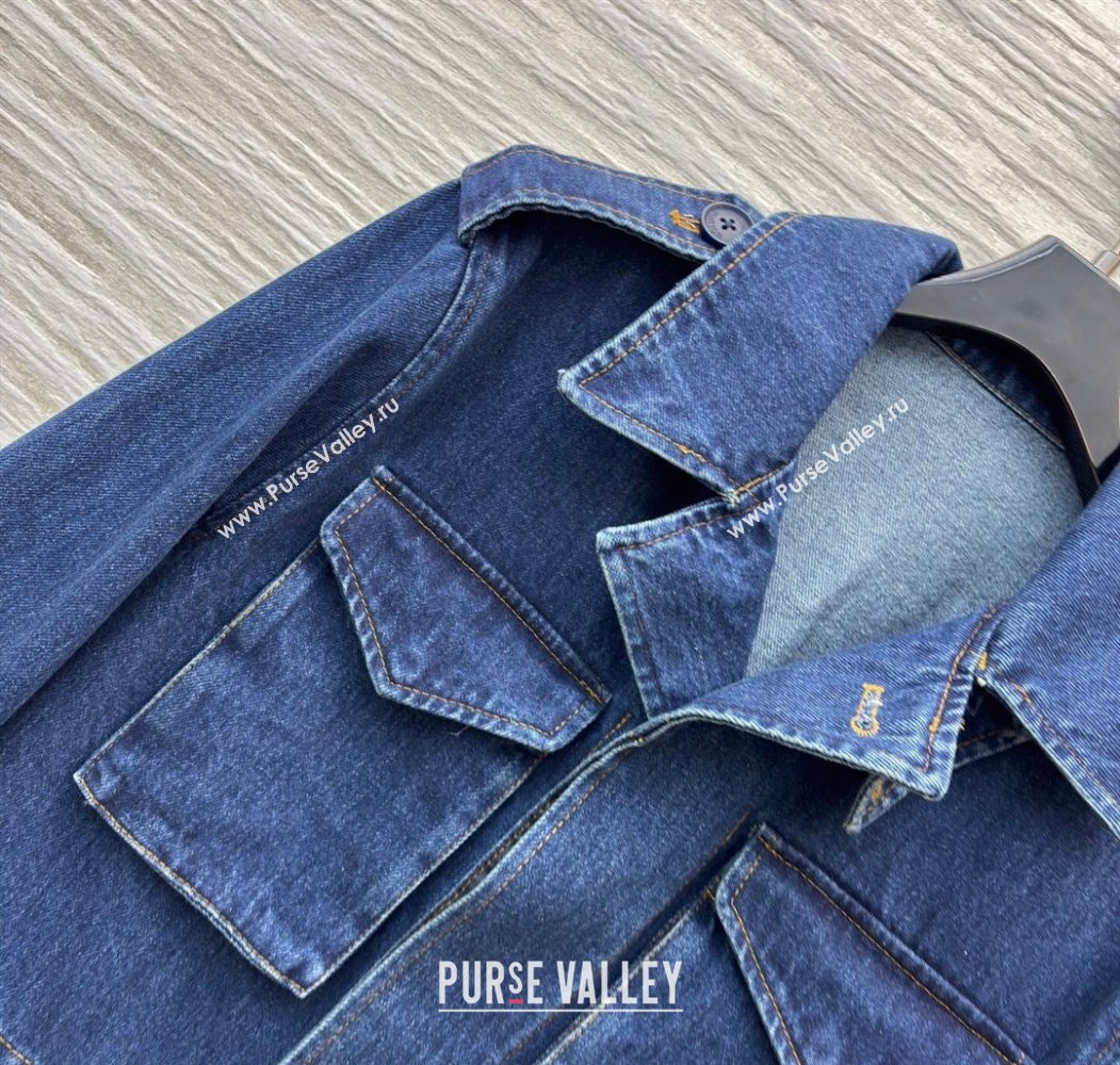 Louis Vuitton Cotton Denin Coat Blue 2025 LV120230 (QI-251202030)