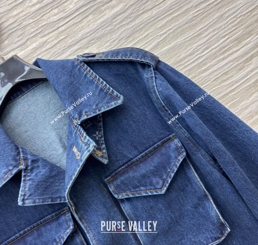 Louis Vuitton Cotton Denin Coat Blue 2025 LV120230 (QI-251202030)